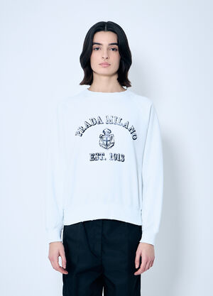 Prada Logo Print Sweatshirt White pra0260011