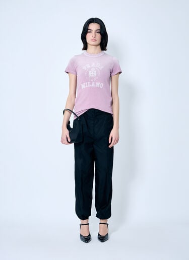 Logo Print T-Shirt Prada Logo Print T-Shirt Purple pra0260014