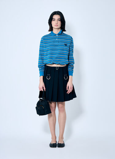 Long Sleeve Striped Polo Shirt Prada Long Sleeve Striped Polo Shirt Blue pra0260016
