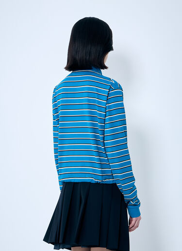 Long Sleeve Striped Polo Shirt Prada Long Sleeve Striped Polo Shirt Blue pra0260016