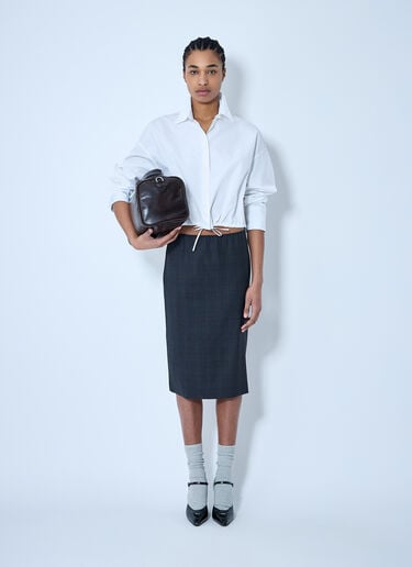 Prada Wool Midi Skirt Black pra0260022