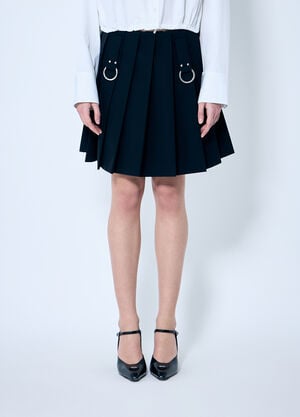 Prada プリーツウールニットスカート  ブルー pra0260023