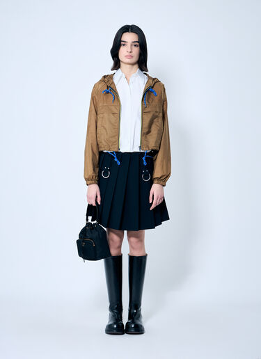 Prada コントラストトリム Re-Nylonフードジャケット バーガンディ pra0260026