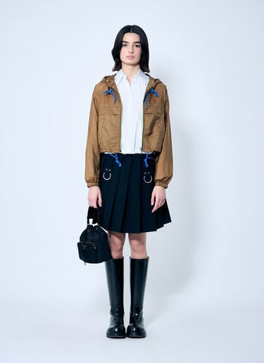 コントラストトリム Re-Nylonフードジャケット Prada コントラストトリム Re-Nylonフードジャケット バーガンディ pra0260026