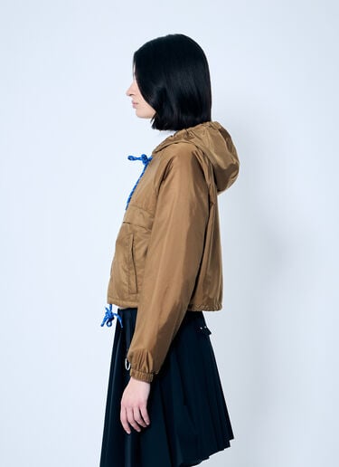 コントラストトリム Re-Nylonフードジャケット Prada コントラストトリム Re-Nylonフードジャケット バーガンディ pra0260026