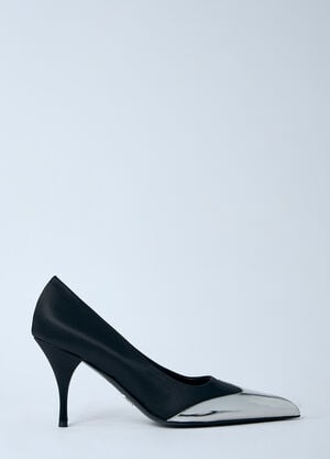 Prada 새틴 & 금속성 힐 펌프스  블랙 pra0260060