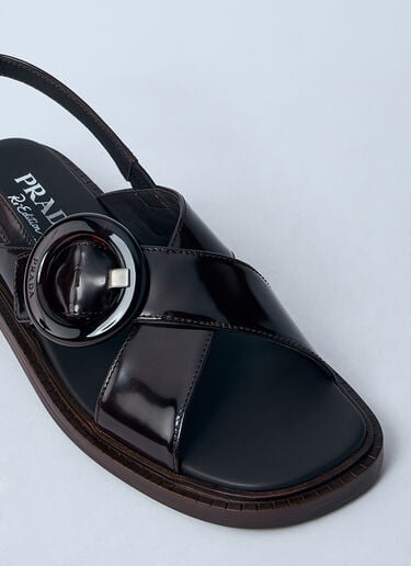 Prada 亮面皮革凉鞋  棕色 pra0260062