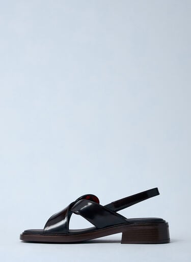 Prada 亮面皮革凉鞋  棕色 pra0260062