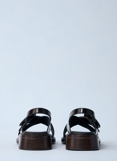 Prada 亮面皮革凉鞋  棕色 pra0260062