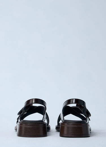 ブラッシュドレザーサンダル Prada ブラッシュドレザーサンダル ブラウン pra0260062