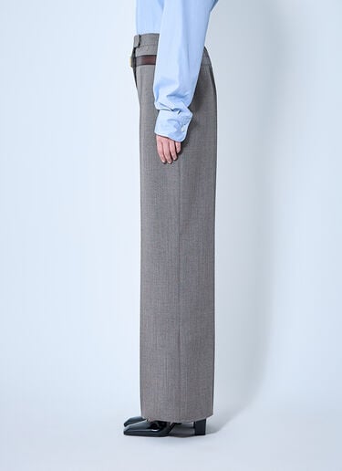 Prada Technical Wool Pants With Printed Belt Black pra0260065