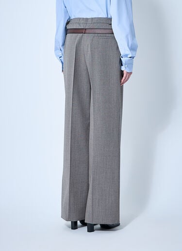 Prada Technical Wool Pants With Printed Belt Black pra0260065