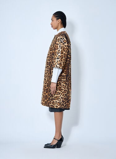 Single-Breasted Leopard Print Drill Coat Prada Single-Breasted Leopard Print Drill Coat Brown pra0260066