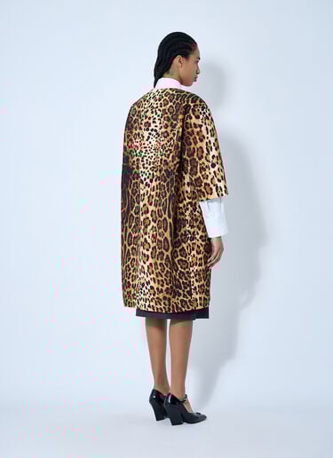 Single-Breasted Leopard Print Drill Coat Prada Single-Breasted Leopard Print Drill Coat Brown pra0260066