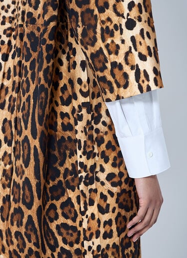 Single-Breasted Leopard Print Drill Coat Prada Single-Breasted Leopard Print Drill Coat Brown pra0260066
