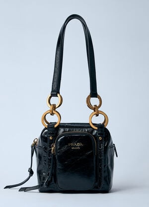 Prada 迷你 Dangle 皮革手提包  黑色 pra0260067