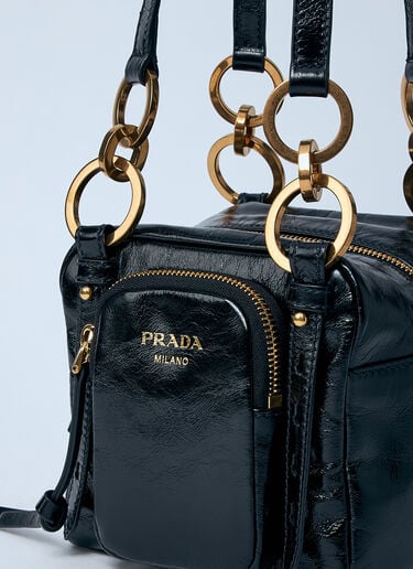 미니 댕글 가죽 핸드백 Prada 미니 댕글 가죽 핸드백 블랙 pra0260067