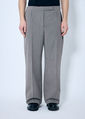 Prada Belted Tailored Wool-Blend Pants Beige pra0360002