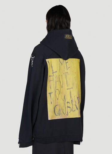 Raf Simons Distressed Hooded Sweatshirt Black raf0152011