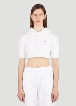 Raf Simons Cropped Hooded Sweatshirt White raf0251003