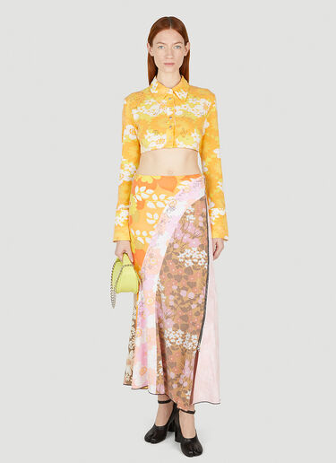 Rave Review Sommar Flower Cropped Shirt Yellow rav0252006