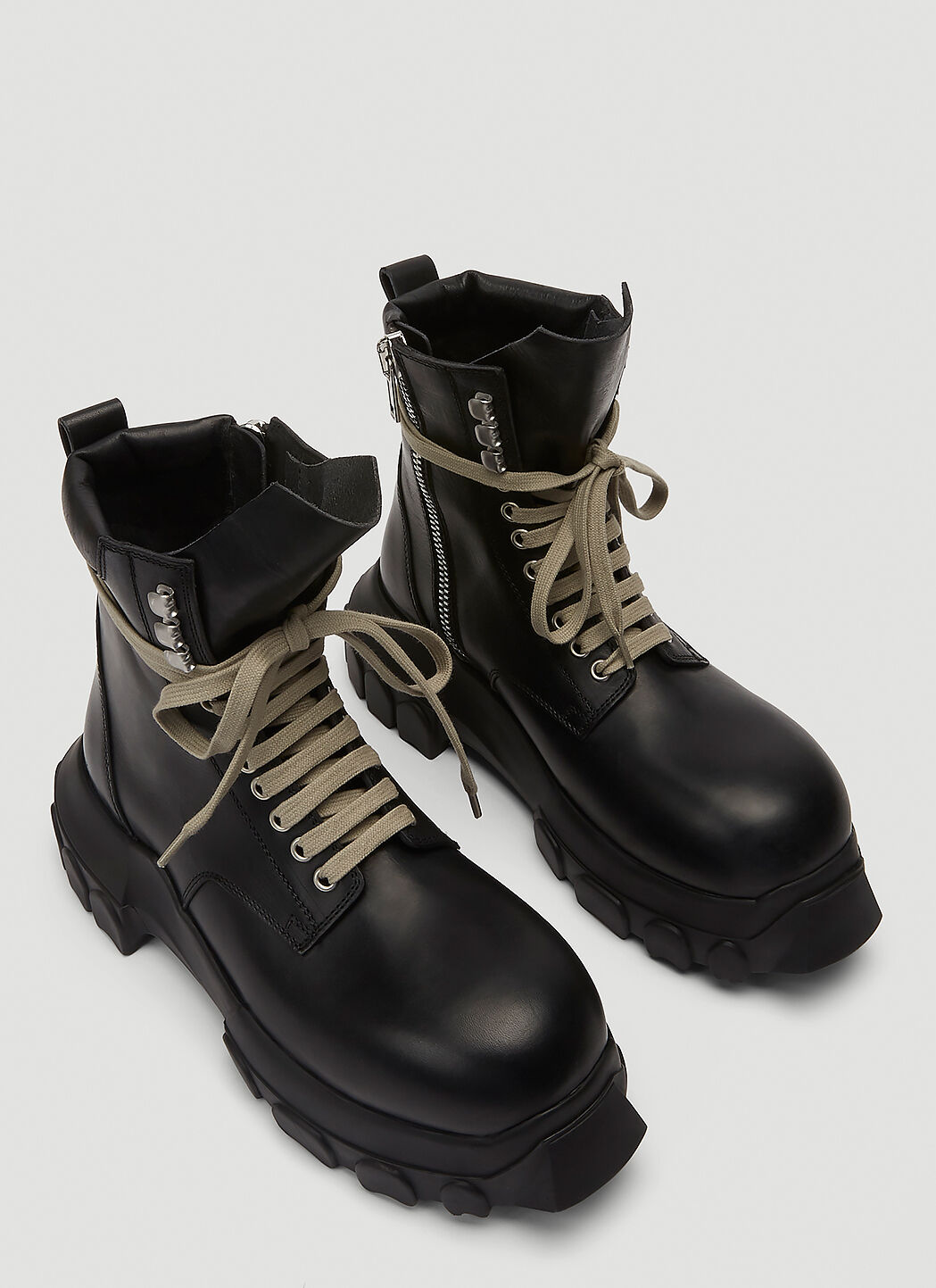 Rick Owens Army Tractor Leather Boots | Black | FARFETCH