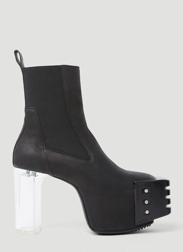 Rick Owens Clear Heel Boots Black ric0153027