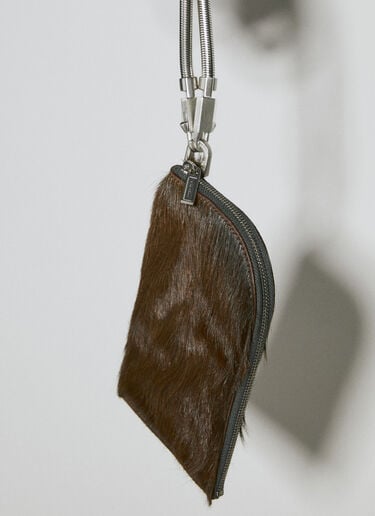 Rick Owens Fur Neck Wallet Brown ric0154013