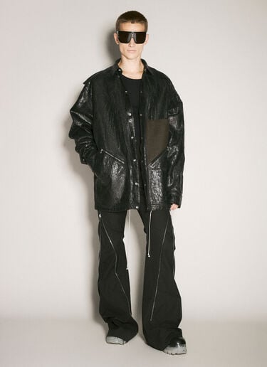 ディストレス加工デニムジャケット Rick Owens ディストレス加工デニムジャケット ブラック ric0158002