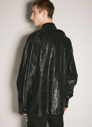 ディストレス加工デニムジャケット Rick Owens ディストレス加工デニムジャケット ブラック ric0158002