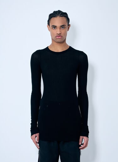 リブロングスリーブTシャツ Rick Owens リブロングスリーブTシャツ ブラック ric0159015