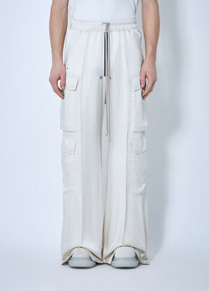 Rick Owens Satin Belas Cargo Pants Beige ric0160005