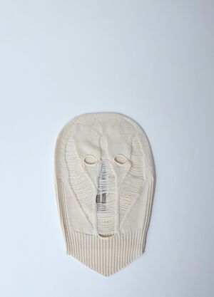 Rick Owens Laddered Wool Balaclava Beige ric0160013