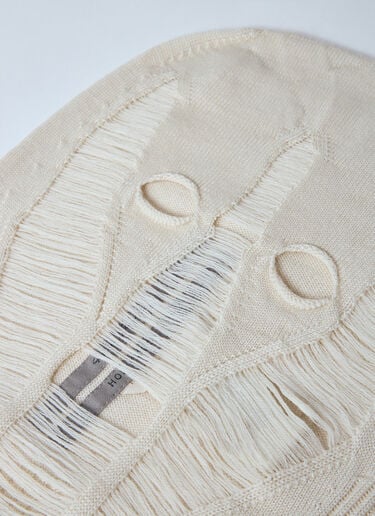 Laddered Wool Balaclava Rick Owens Laddered Wool Balaclava Beige ric0160013