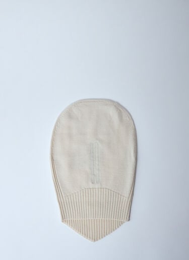 Laddered Wool Balaclava Rick Owens Laddered Wool Balaclava Beige ric0160013