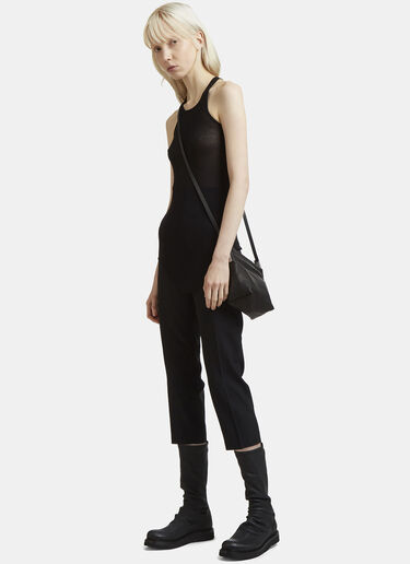 Rick Owens Rib Knit Crew Neck Vest Top Black ric0231012