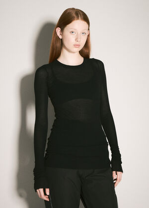 Rick Owens 罗纹 T 恤 黑色 ric0257011