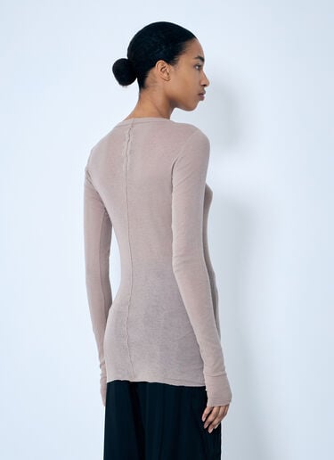 リブロングスリーブTシャツ Rick Owens リブロングスリーブTシャツ ベージュ ric0259003