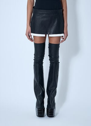 Rick Owens Leather Mini Skirt Black ric0259005