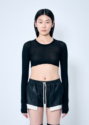 Rick Owens Crop T-Shirt Black ric0259008