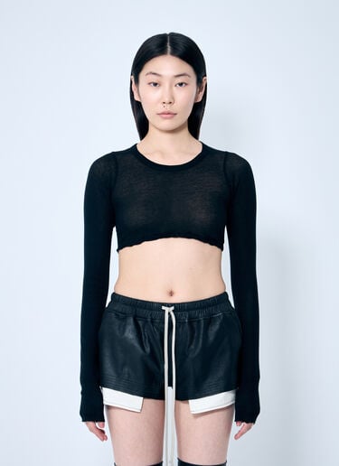 크롭 티셔츠 Rick Owens 크롭 티셔츠 블랙 ric0259008