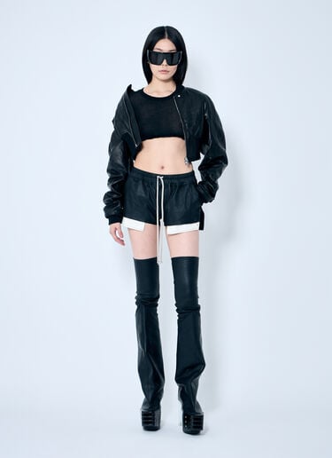 Rick Owens フォグレザー製ボクサーショーツ  ブラック ric0259012