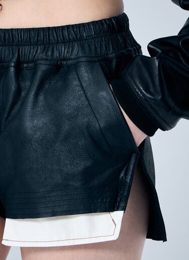 Rick Owens フォグレザー製ボクサーショーツ  ブラック ric0259012