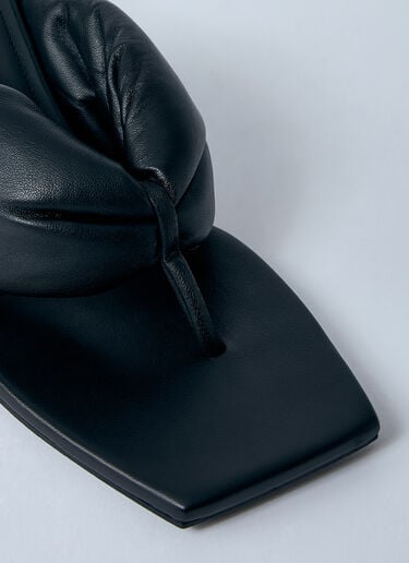Leather Thong Wedge Sandals Rick Owens Leather Thong Wedge Sandals Black ric0259019