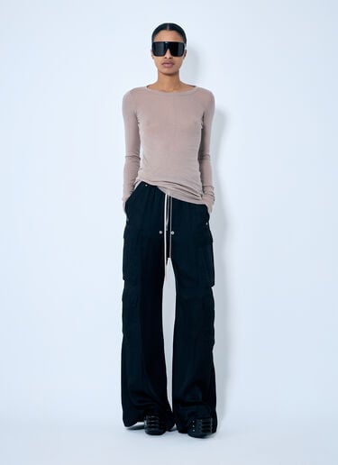 Rick Owens Satin Cargo Pants Black ric0259029