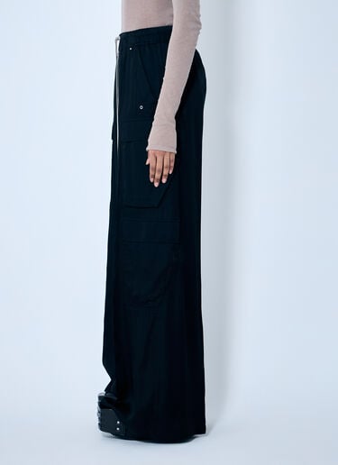 Rick Owens Satin Cargo Pants Black ric0259029