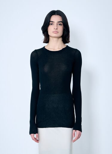 罗纹长袖上衣 Rick Owens 罗纹长袖上衣 黑色 ric0259030