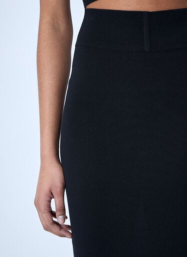 Rick Owens Wool Knit Maxi Skirt Black ric0260005