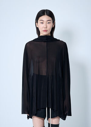 Rick Owens 连帽长袍上衣  黑色 ric0260009
