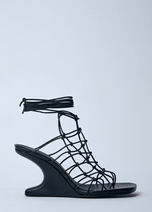 Rick Owens Hollywood Web Cantilever 8 Heeled Sandals Black ric0260012